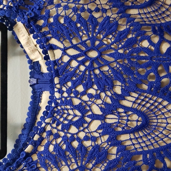 Hidden Label Royal Blue Crochet Lace Dress, Lined, Size Small - Picture 9 of 9